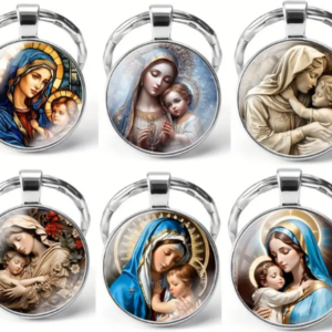 Zinc Unplated Stained Glass Style Keyring (Each)